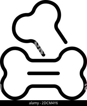Knochen für Hund Symbol. Umriss Knochen für Hund Vektor-Symbol für Web-Design isoliert auf weißem Hintergrund Stock Vektor