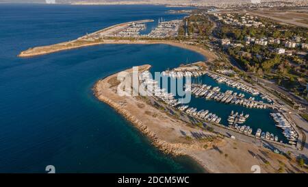 Die dritte Marina von Glyfada, an der Südküste von Athen In der Nähe des alten Flughafens von Elliniko Stockfoto