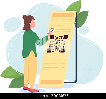 QR Code Scanning Flat Concept Vektor Illustration Stock Vektor