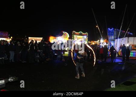 Ayr, Ayrshire, Schottland, UK Fireworks Night auf der Ayr Racecourse, Stockfoto