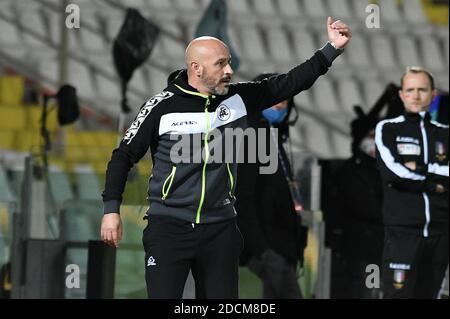 Vincenzo Italiano Manager von AC Spezia Gesten während Spezia vs Atalanta, Italienische Fußball Serie A Spiel, La Spezia, Ita - Foto .LM/Matteo Papini Stockfoto