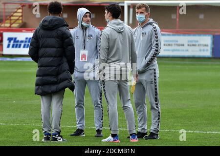 EXETER, ENGLAND. 21. NOVEMBER Oldham Athletic Danny Rowe vor dem Sky Bet League 2 Spiel zwischen Exeter City und Oldham Athletic im St James' Park, Exeter am Samstag, 21. November 2020. (Kredit: Eddie Garvey, Mi News) Kredit: MI Nachrichten & Sport /Alamy Live Nachrichten Stockfoto