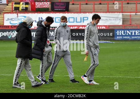 EXETER, ENGLAND. 21. NOVEMBER Oldham Athletic Danny Rowe vor dem Sky Bet League 2 Spiel zwischen Exeter City und Oldham Athletic im St James' Park, Exeter am Samstag, 21. November 2020. (Kredit: Eddie Garvey, Mi News) Kredit: MI Nachrichten & Sport /Alamy Live Nachrichten Stockfoto