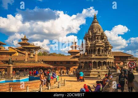 5. Januar 2020: Patan Durbar Platz im Zentrum der Stadt Lalitpur in Nepal. Es ist einer der drei Durbar Plätze in der Kathmandu VA Stockfoto