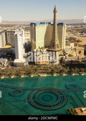 Blick von der obersten Etage des Bellagio Hotels in Las Vegas, Nevada Stockfoto