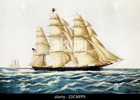 Clipper Ship 'Flying Cloud' E Brown Jr Verlag N Currier 1852 Stockfoto