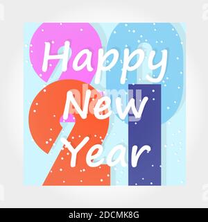 Frohes neues Jahr Poster. Minimalistisches trendy kreatives Konzept von 2021. Hintergründe für Branding, Banner, Cover, Karte. Design Typografie Logo 2021 für Stock Vektor