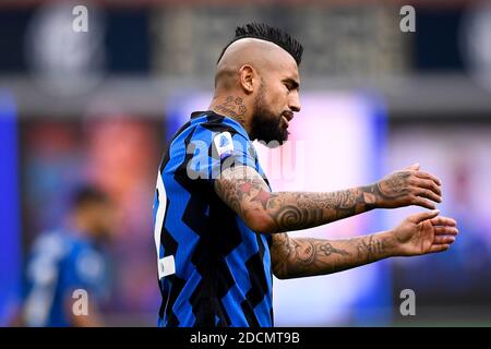 MAILAND, ITALIEN - 22. November 2020: Arturo Vidal vom FC Internazionale sieht während des Fußballspiels der Serie A zwischen FC Internazionale und Turin aus. (Foto von Nicolò Campo/Sipa USA) Stockfoto