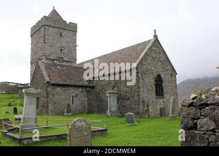 St. Clements Kirche, Rodel, Isle of Harris, Schottland. Stockfoto