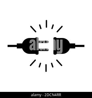 Anschluss und Trennung Steckdose Stecker, Fehler 404, Seite Web nicht gefunden Vektorgrafik . Stock Vektor