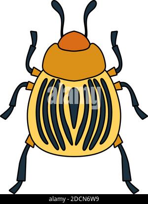 Symbol Des Colorado Beetle. Bearbeitbare Kontur Mit Farbfülldesign. Vektorgrafik. Stock Vektor