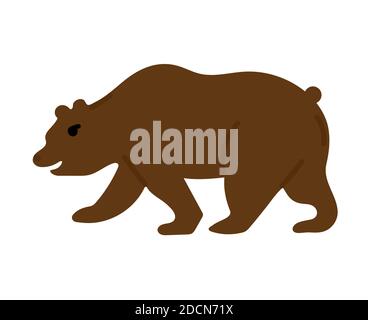 Grizzlybär. Handgezeichnete Vektorgrafik isoliert auf weißem Hintergrund. Stock Vektor