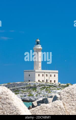 Leuchtturm in Vieste, Region Apulien, Italien Stockfoto