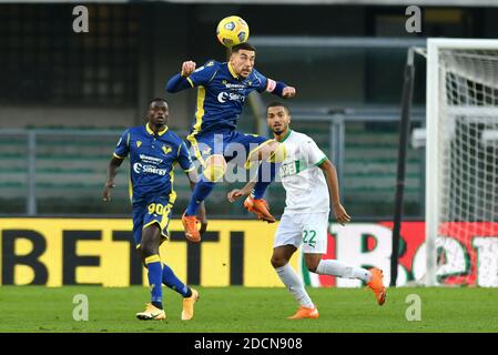 Verona, Italien. November 2020. Mattia Zaccagni (Verona) während Hellas Verona vs Sassuolo Calcio, italienische Fußballserie EIN Spiel in Verona, Italien, November 22 2020 Kredit: Unabhängige Fotoagentur/Alamy Live Nachrichten Stockfoto