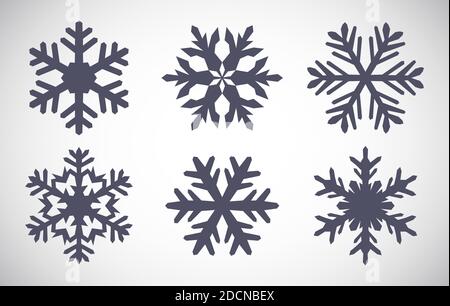 Sammlung von Winter Schneeflocken Symbol Vektor Illustration Set Stock Vektor