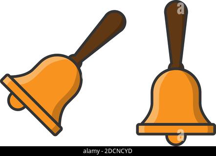 Orange Klingeln Glocke Symbol Vektor Illustration Piktogramm Stock Vektor