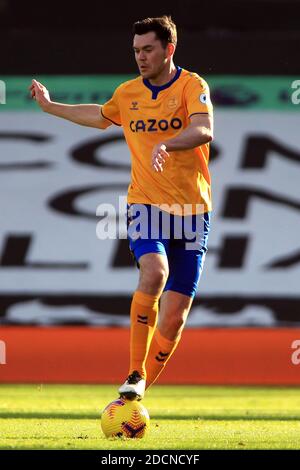 London, Großbritannien. November 2020. Michael Keane von Everton in Aktion während des Spiels. Premier League Spiel, Fulham gegen Everton im Craven Cottage in London am Sonntag, den 22. November 2020. Dieses Bild darf nur für redaktionelle Zwecke verwendet werden. Nur redaktionelle Verwendung, Lizenz für kommerzielle Nutzung erforderlich. Keine Verwendung in Wetten, Spiele oder ein einzelner Club / Liga / Spieler Publikationen. PIC von Steffan Bowen / Andrew Orchard Sport Fotografie / Alamy Live News Kredit: Andrew Orchard Sport Fotografie / Alamy Live News Stockfoto