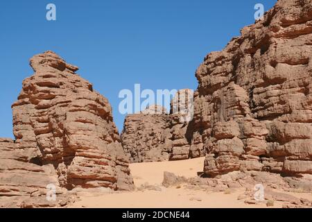 Abstract Felsformation im Tassili nAjjer Nationalpark, Algerien Stockfoto