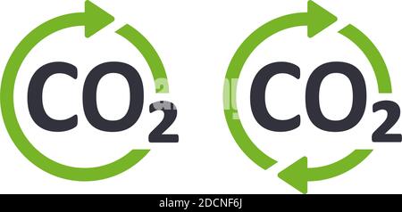 CO2-Zyklussymbol grüne Vektordarstellung des Umweltsymbols Stock Vektor