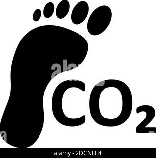 CO2-Fußsymbol ökologischer Fußabdruck eco-Symboldarstellung Stock Vektor