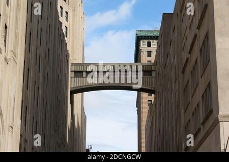Art Deco MetLife Building Sky Bridge, ab Herbst 2020, wird von SL Green abgerissen, Entwickler, der an dem neuen One Madison Avenue Complex, man, arbeitet Stockfoto