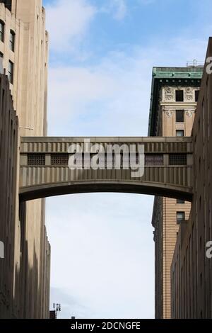 Art Deco MetLife Building Sky Bridge, ab Herbst 2020, wird von SL Green abgerissen, Entwickler, der an dem neuen One Madison Avenue Complex, man, arbeitet Stockfoto