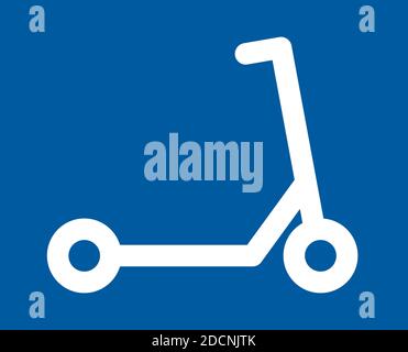 Einfache Kick Scooter Symbol blau Zeichen Vektor Illustration Symbol Stock Vektor