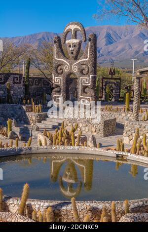 Objekt 'ios Sol' or God Sun', Museo de la Pachamama, Amaichá del Valle, Provinz Tucamán, Nordwest-Argentinien, Lateinamerika Stockfoto