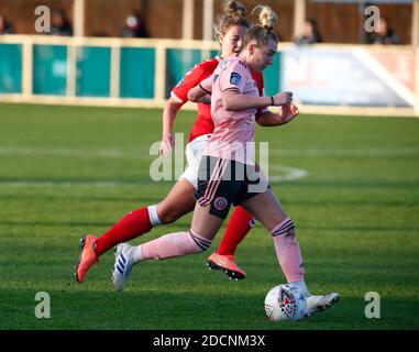 DARTFORD, ENGLAND - NOVEMBER 22: Jade Pennock von Sheffield United Frauen während FA Women's Championship zwischen Charlton Athletic Women und Sheffield United Frauen im Oakwood Stadium, VCD Athletic Dartford, UK am 22. November 2020 Credit: Action Foto Sport/Alamy Live News Stockfoto