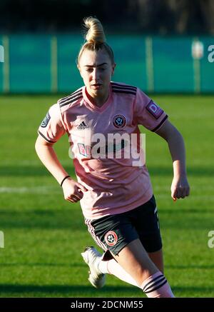 DARTFORD, ENGLAND - NOVEMBER 22: Jade Pennock von Sheffield United Frauen während FA Women's Championship zwischen Charlton Athletic Women und Sheffield United Frauen im Oakwood Stadium, VCD Athletic Dartford, UK am 22. November 2020 Credit: Action Foto Sport/Alamy Live News Stockfoto