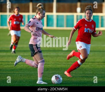 DARTFORD, ENGLAND - NOVEMBER 22: Jade Pennock von Sheffield United Frauen während FA Women's Championship zwischen Charlton Athletic Women und Sheffield United Frauen im Oakwood Stadium, VCD Athletic Dartford, UK am 22. November 2020 Credit: Action Foto Sport/Alamy Live News Stockfoto