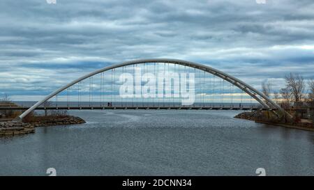 Humber Bay Arch Bridge. Toronto, Ontario, Kanada. Stockfoto