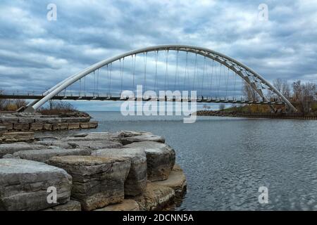 Humber Bay Arch Bridge. Toronto, Ontario, Kanada. Stockfoto