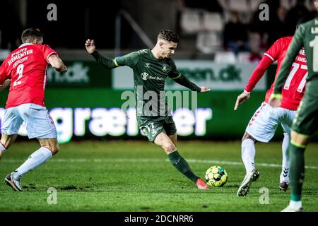 Vejle, Dänemark. November 2020. Andreas Bruus (17) von Brondby, WENN er während des 3F Superliga-Spiels zwischen Vejle Boldklub und Brondby IF im Vejle Stadion in Vejle gesehen wird. (Foto Kredit: Gonzales Foto/Alamy Live News Stockfoto