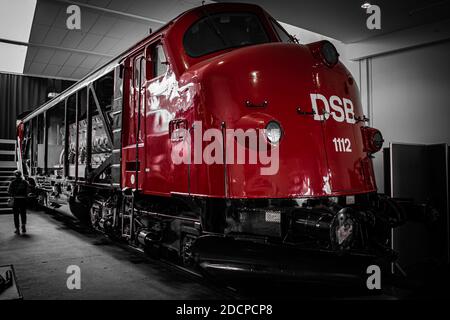 Dänemark majestätische Diesellokomotive in Dänemark Eisenbahnmuseum Stockfoto