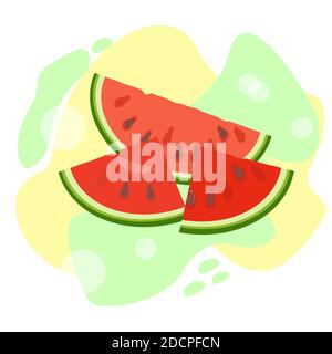 Wassermelone Obst Kunst. Flache Illustration Stock Vektor