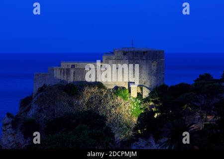 Die Festung Lovrijenac aus dem 11. Jahrhundert, auch bekannt als Festung Sankt Lorenz in Dubrovnik, Kroatien Stockfoto