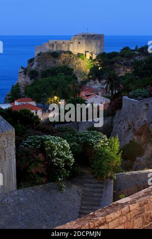 Die Festung Lovrijenac aus dem 11. Jahrhundert, auch bekannt als Festung Sankt Lorenz in Dubrovnik, Kroatien Stockfoto