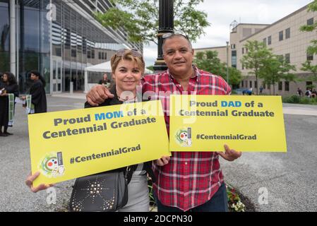 Toronto, Kanada, Abschluss am Centennial College. Echte Szene Stockfoto