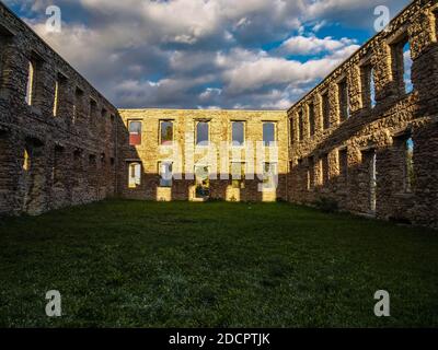 Altes Gefängnis in Manitowaning, MANITOULIN Island, ON, Kanada Stockfoto