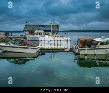 Ende der Insel - Meldrum Bay, MANITOULIN Island, ON, Kanada Stockfoto