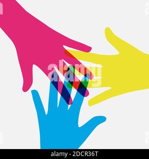 Teamwork, Community, Social Design Flaches Konzept. Abbildung Stockfoto