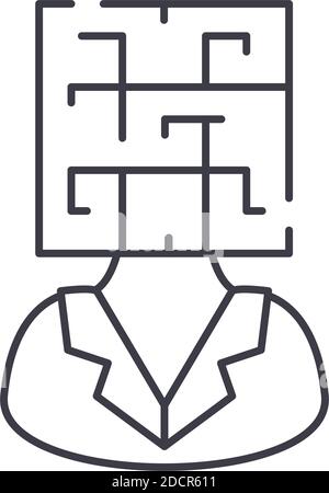 Labyrinth Labyrinth-Symbol, lineare isolierte Illustration, dünne Linie Vektor, Web-Design-Zeichen, Kontur Konzept-Symbol mit editierbarer Kontur auf weißem Hintergrund. Stock Vektor