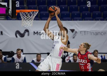 Madrid, Spanien. 22. Nov, 2020. Während Real Madrid Sieg über BAXI Manresa (100 - 78) in Liga Endesa regulären Saison Spiel (Tag 12) gefeiert in Madrid (Spanien) im Wizink Center. November 2020. (Foto von Juan Carlos García Mate/Pacific Press) Quelle: Pacific Press Media Production Corp./Alamy Live News Stockfoto