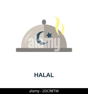 Halal-Symbol. Einfaches Element aus muslimischer Sammlung. Creative Halal Symbol für Web-Design, Vorlagen, Infografiken und vieles mehr Stock Vektor