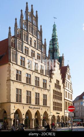 Deutschland; Münster, Stadt des Westfälischen Friedens; Nordrhein-Westfalen; Deutschland; Prinzipalmarkt, Stockfoto