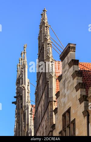 Deutschland; Münster, Stadt des Westfälischen Friedens; Nordrhein-Westfalen; Deutschland; Prinzipalmarkt, Stockfoto