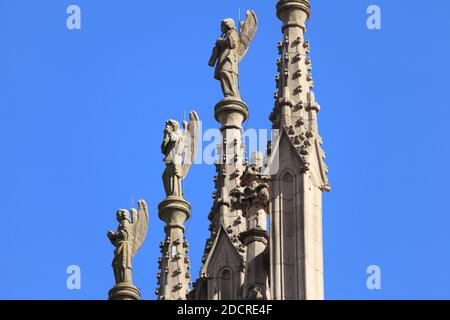 Der Giebel des historischen Rathauses in Münster; Münsterland, Nordrhein-Westfalen, Deutschland Stockfoto