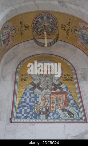 Das Innere der größten Orthodx Serbischen Kirche namens Sveti Sava (bedeutet Sankt Sava), in Belgrad, Serbien Stockfoto