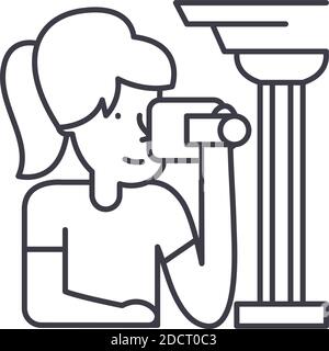 Foto-Master-Symbol, lineare isolierte Illustration, dünne Linie Vektor, Web-Design-Zeichen, Kontur Konzept Symbol mit editierbaren Kontur auf weißem Hintergrund. Stock Vektor